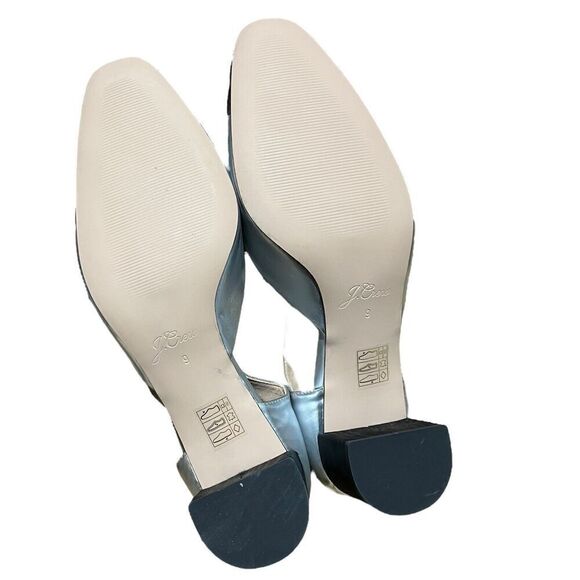 J.Crew Shoes Women’s 9 Silver Metallic Heels with Patent Cap Toe - Picture 6 of 8